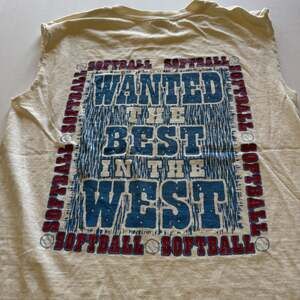 Vintage 'Wanted The Best In The West' Softball Graphic Muscle Tee